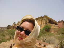 Julie feeding monkeys